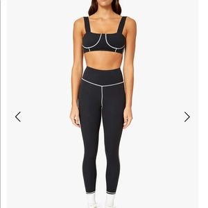 Weworewhat corset black crop top and leggings set size small NWT!